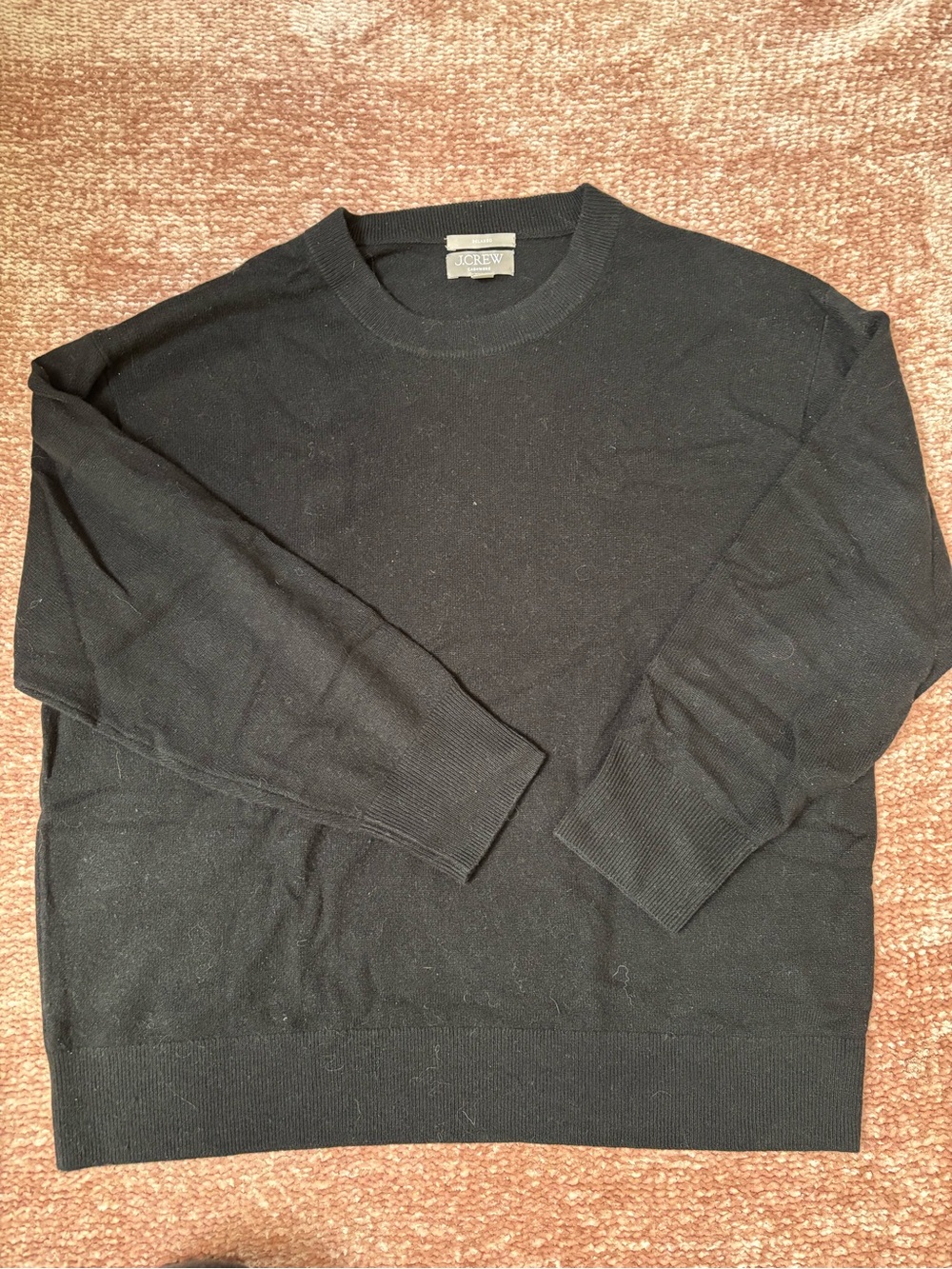 J. Crew Black Relaxed Cashmere Crewneck Sweater
